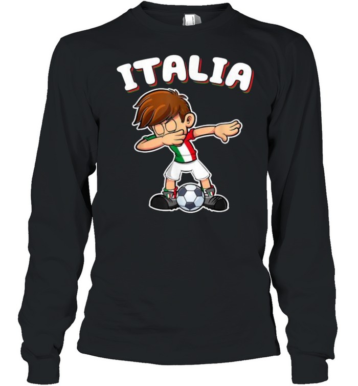 Italia Dabbing Football Soccer Boy Italy T- Long Sleeved T-shirt