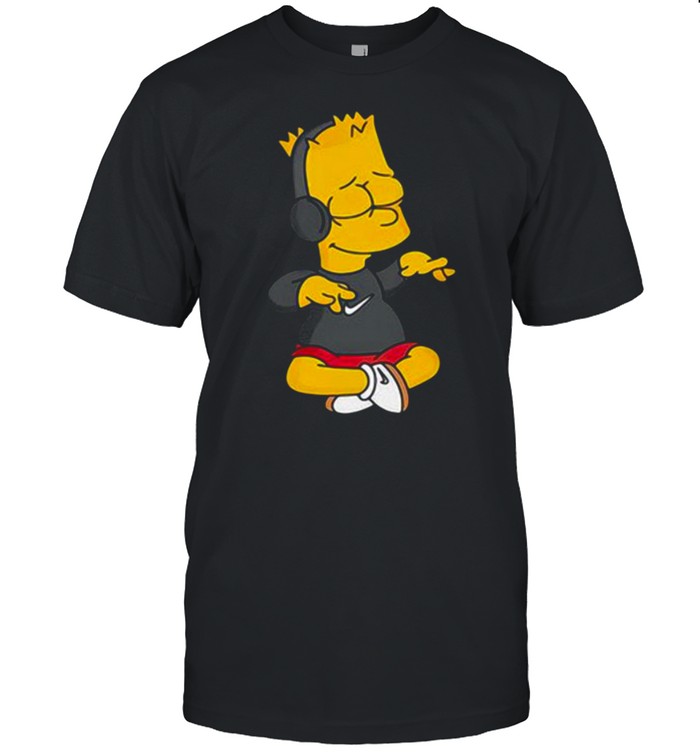 Simpsons Bart Simpson Listening To Music  Classic Men's T-shirt