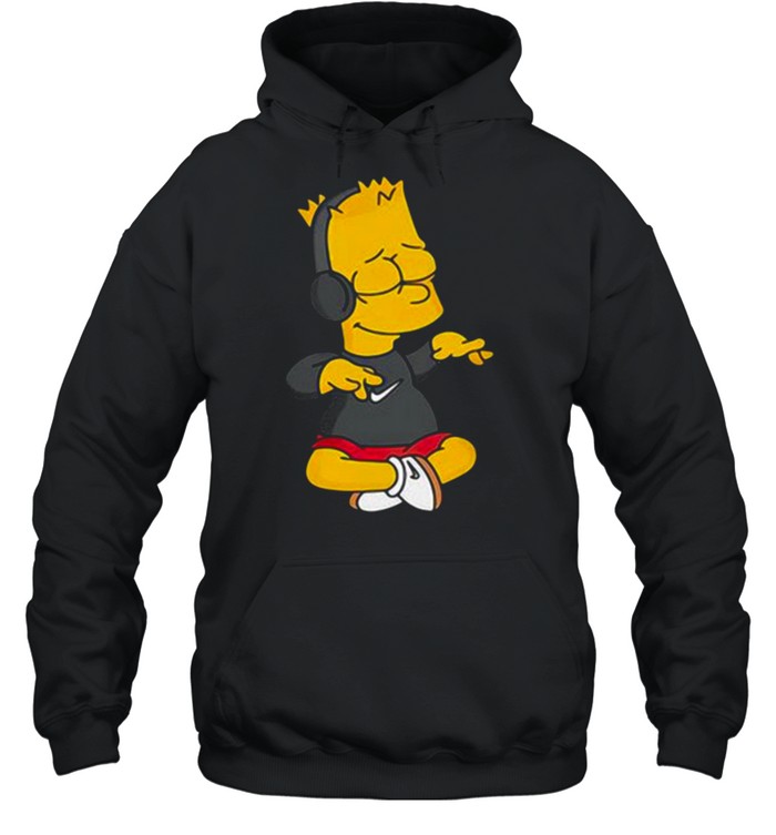 Simpsons Bart Simpson Listening To Music  Unisex Hoodie