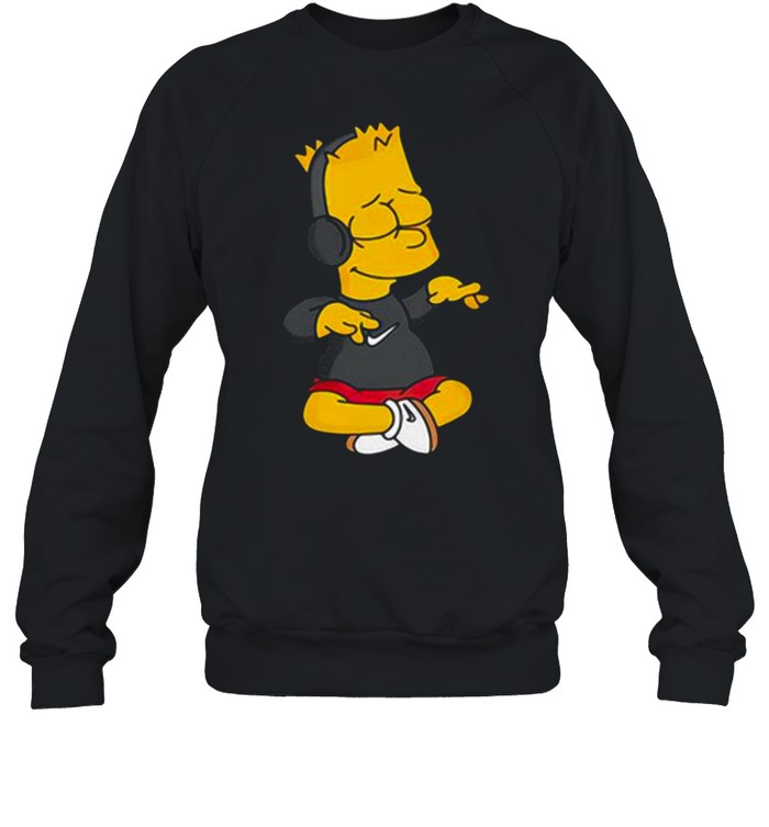 Simpsons Bart Simpson Listening To Music  Unisex Sweatshirt