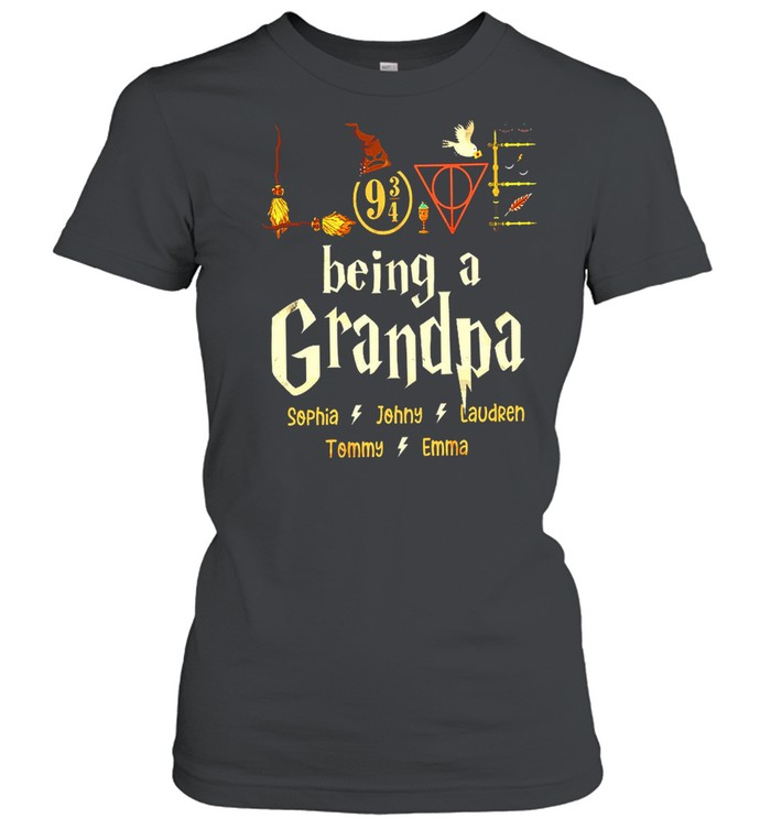 Being A Grandpa Sophia Johny Laudren Tommy Emma shirt Classic Women's T-shirt