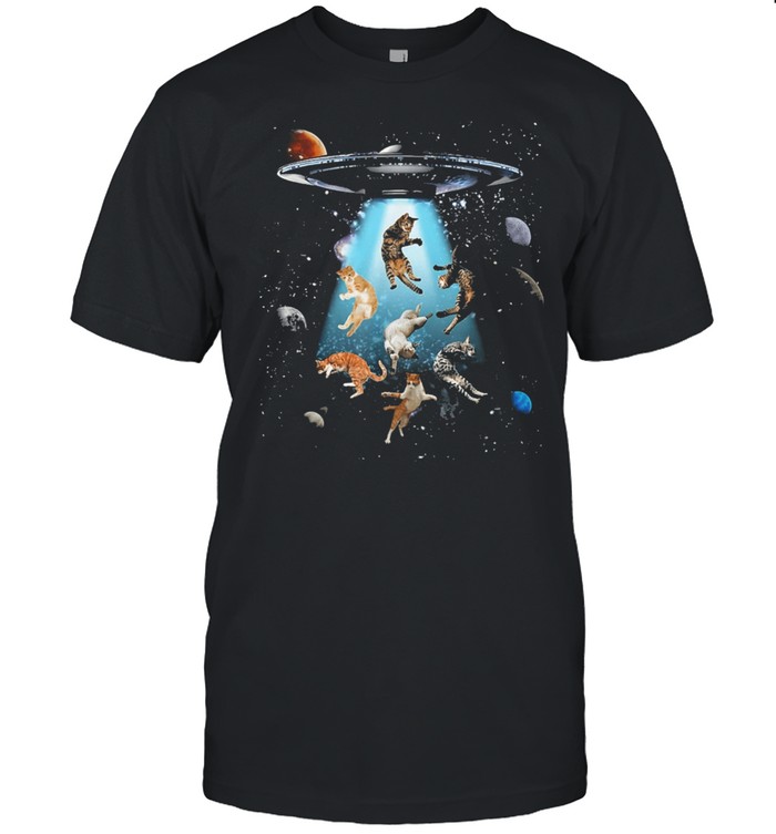 CAT Galaxy Cat UFO shirt Classic Men's T-shirt