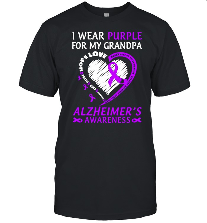 I Wear Purple For My Grandpa Alzheimers Awareness  Classic Men's T-shirt