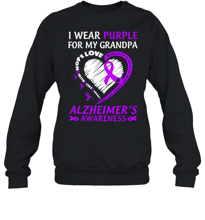 I Wear Purple For My Grandpa Alzheimers Awareness  Unisex Sweatshirt