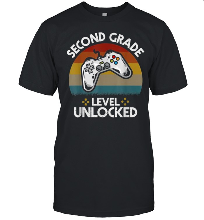 Second Grade Level Unlocked Video Game Back To School Vintage T-Shirt