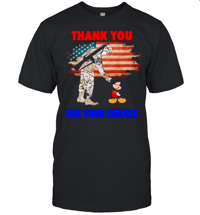 Thank you for your service veteran and mickey american flag shirt
