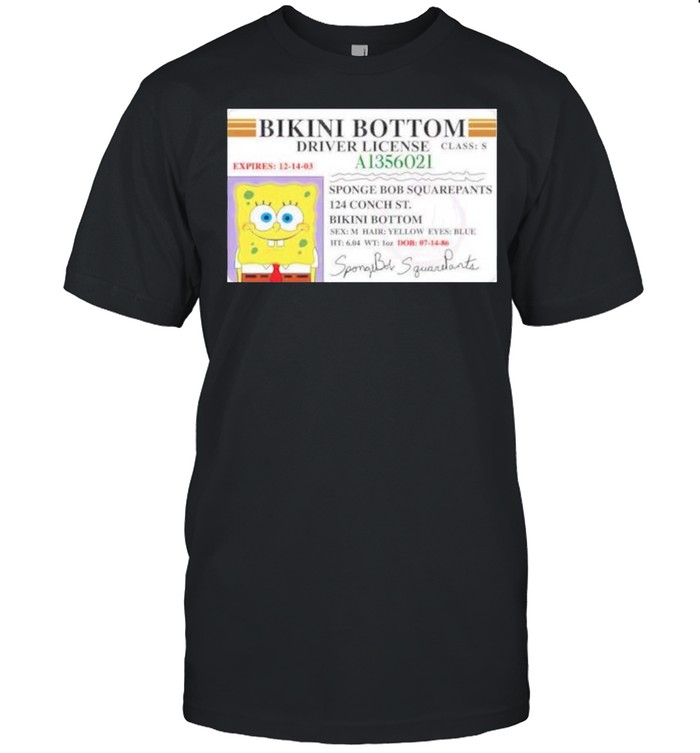 Spongebob bikini bottom driver license shirt Classic Men's T-shirt