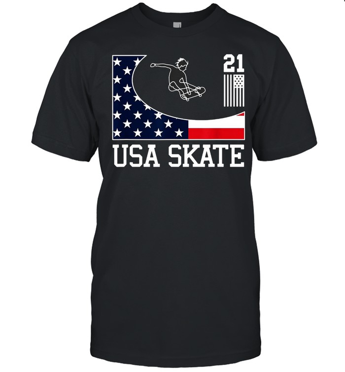USA Skate Skateboarding Tokyo American Flag 2021 Sports T-shirt
