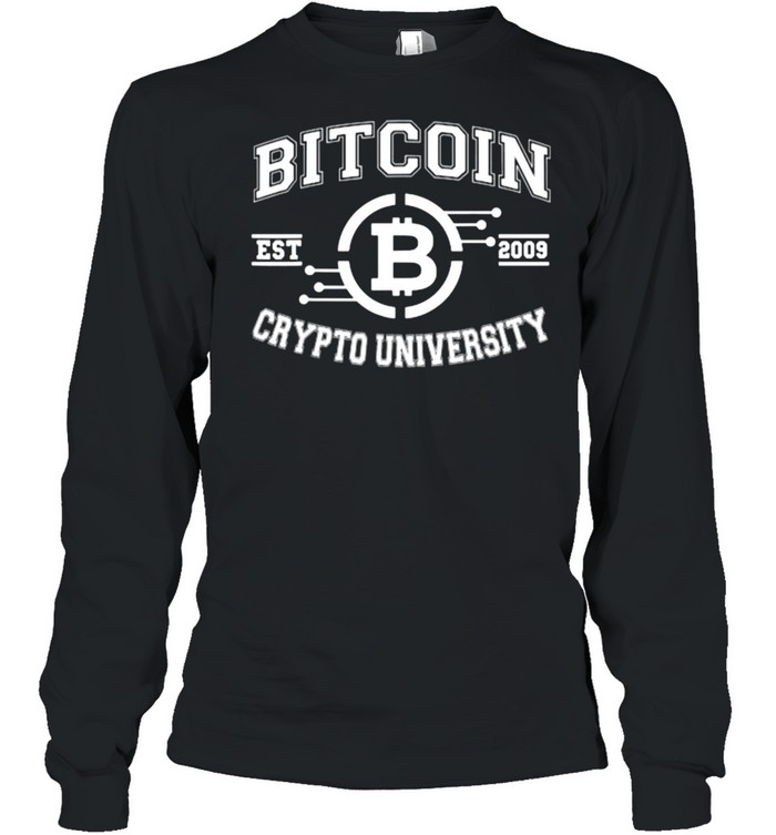 Bitcoin Crypto University To The Moon EST 2009 T- Long Sleeved T-shirt
