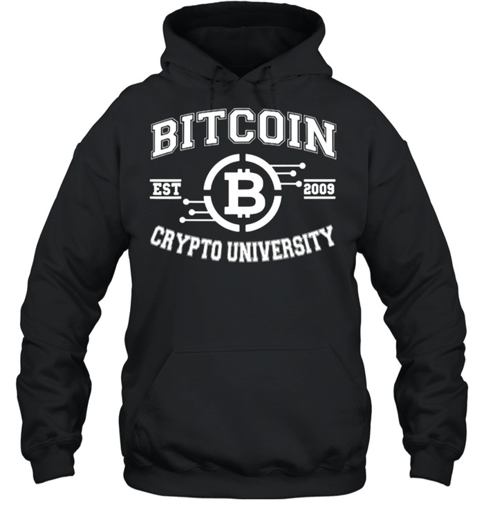Bitcoin Crypto University To The Moon EST 2009 T- Unisex Hoodie