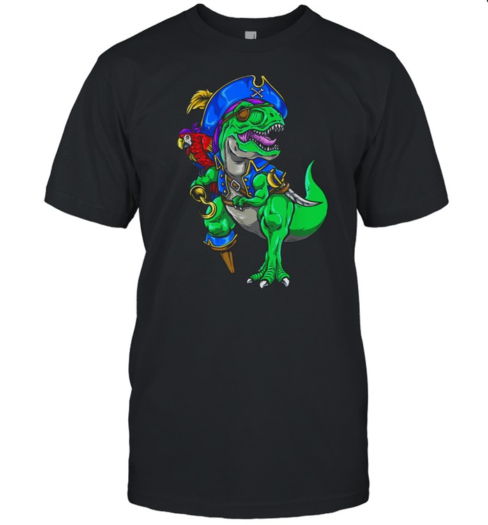 Dinosaur T Rex Pirate Jolly Roger Halloween Costume  Classic Men's T-shirt