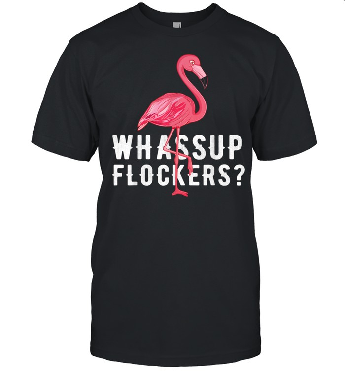 Whassup Flockers Vintage Hawaiian Pink Flamingo shirt