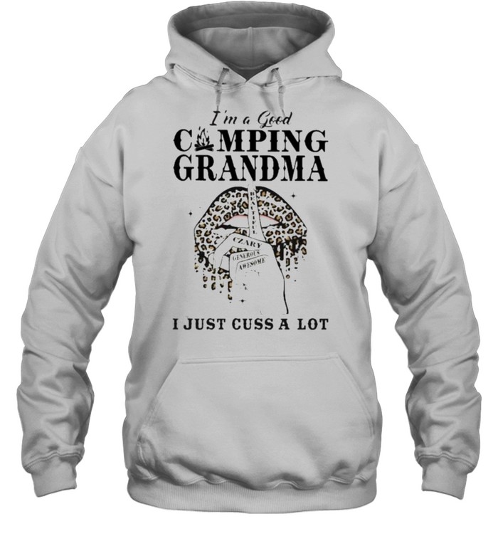I’m A Good Camping Grandma I Just Cuss A Lot Lepoard  Unisex Hoodie