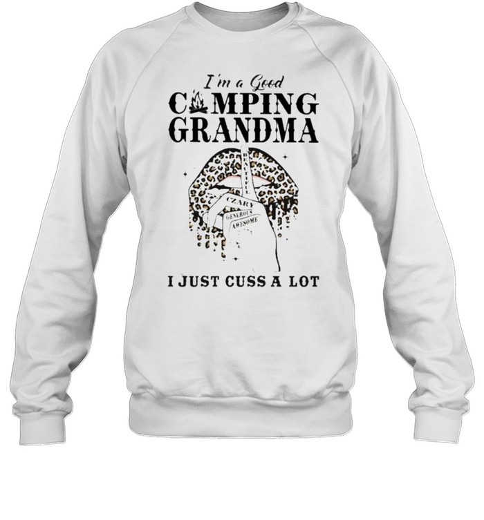 I’m A Good Camping Grandma I Just Cuss A Lot Lepoard  Unisex Sweatshirt