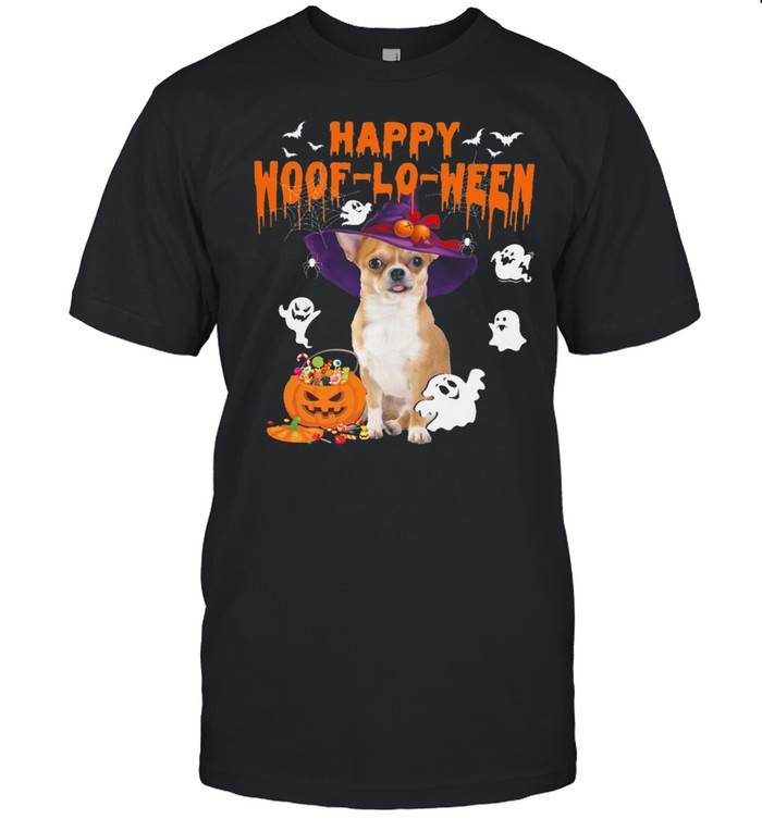 Chihuahua Witch Happy Woof lo ween Halloween shirt Classic Men's T-shirt