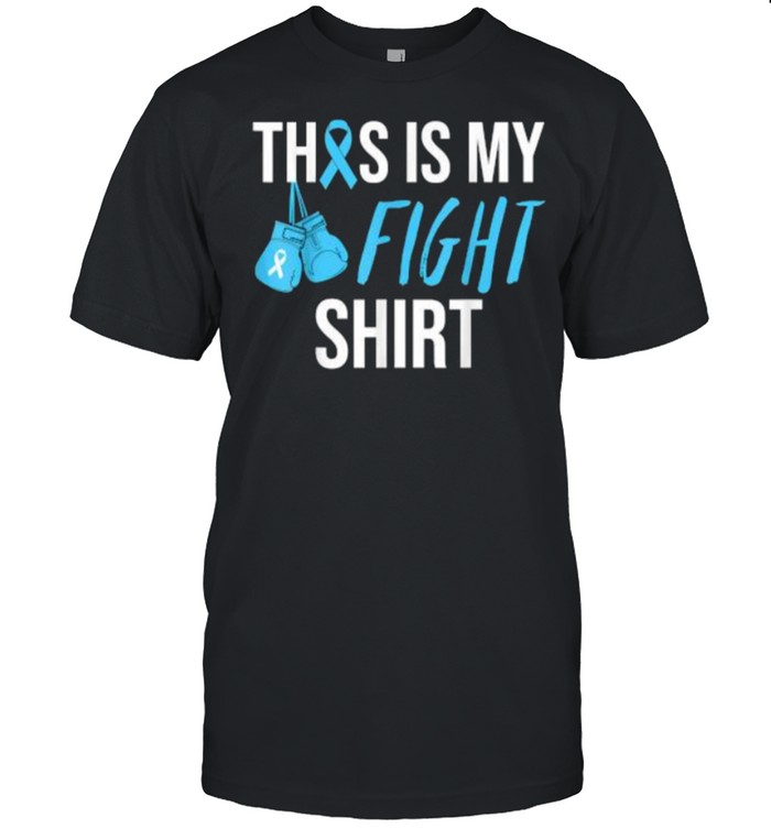 Fight Prostate Cancer Awareness Light Blue Ribbon Survivor T-Shirt