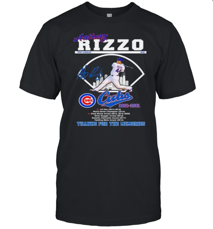 Anthony rizzo cubs thanks for the memories signature shirt