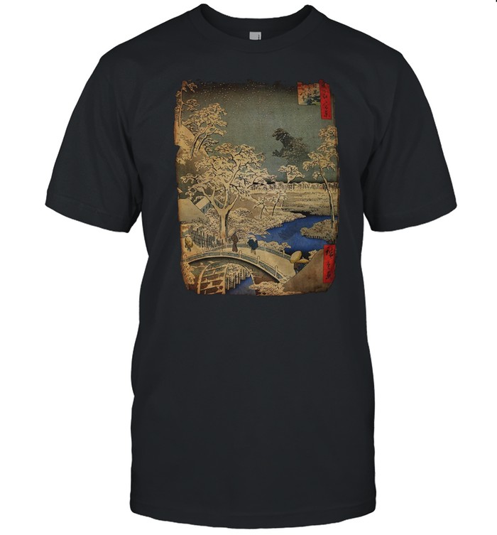 Godzilla and Meguro Drum Bridge shirt Classic Men's T-shirt