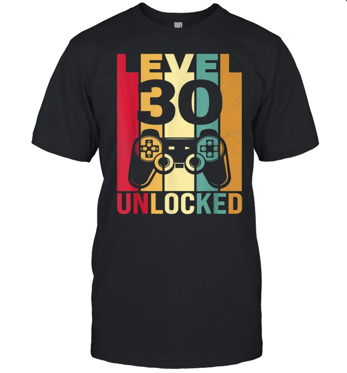 Level 30 Unlocked Him BDay Turning 30th Birthday shirt Classic Men's T-shirt