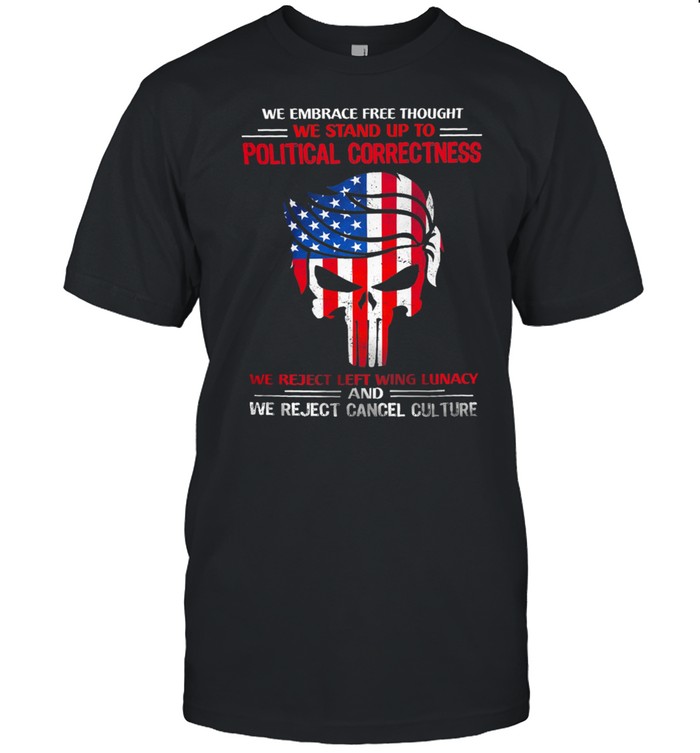 Skull we embrace predd thought we stand up to political correctness shirt