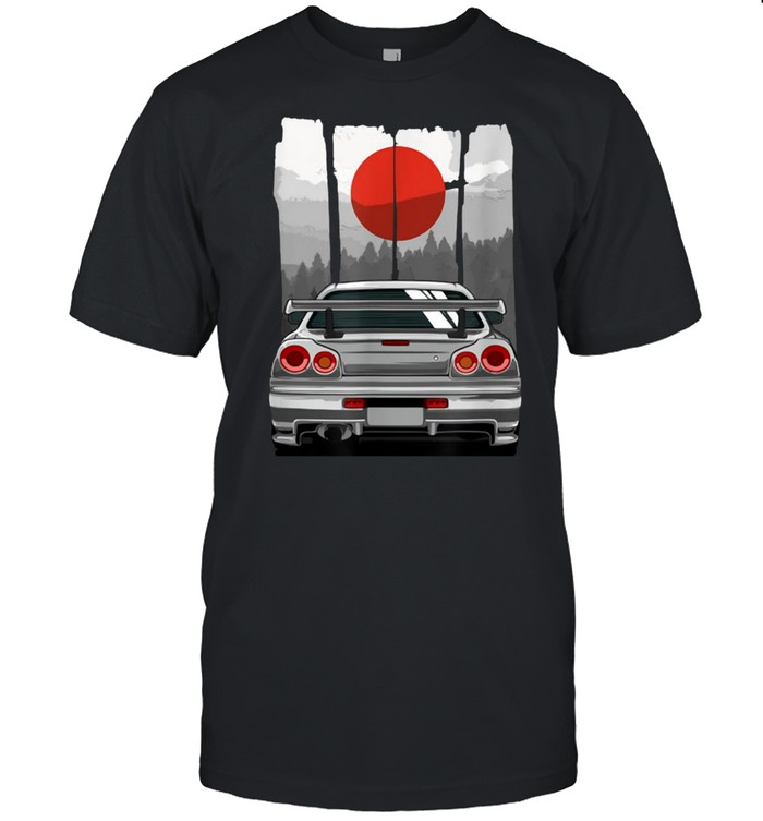 JDM Skyline 34 Car Tuning Japan Rising Sun Drift T-shirt