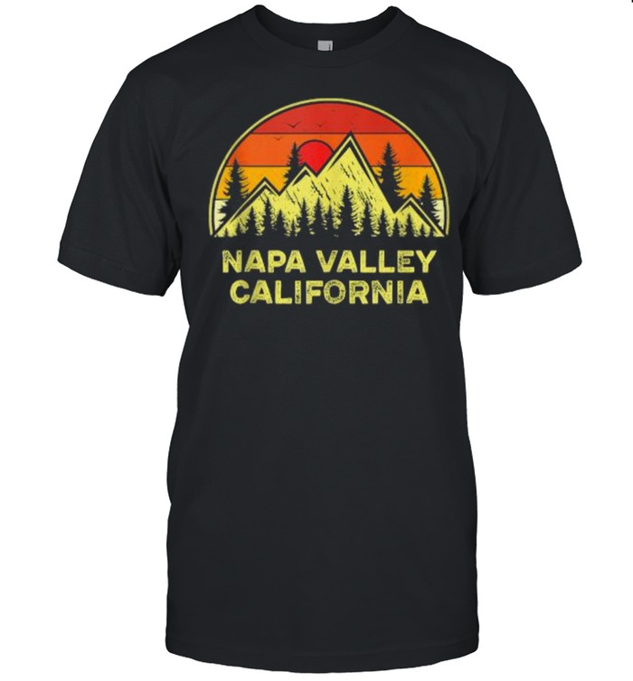 Napa Valley California CA Mountains Hiking Vintage Sunset T-Shirt
