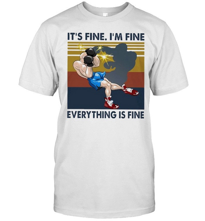 boxing its fine im fine everything is fine vintage shirt Classic Men's T-shirt