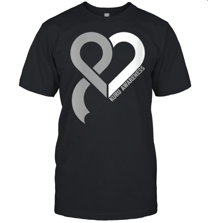 Kuru Awareness Brain Disease Related heart Ribbon shirt Classic Men's T-shirt