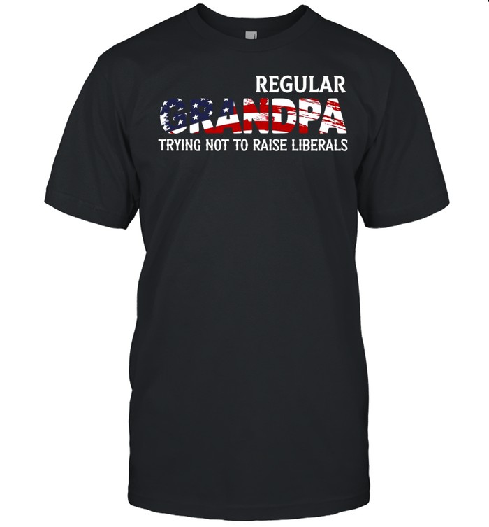 American Flag Regular Grandpa Trying Not To Raise Liberals T-shirt