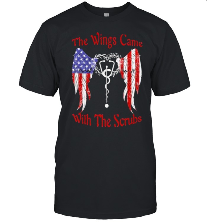 Awesome the Wings Came With The Scrubs American Flag  Classic Men's T-shirt