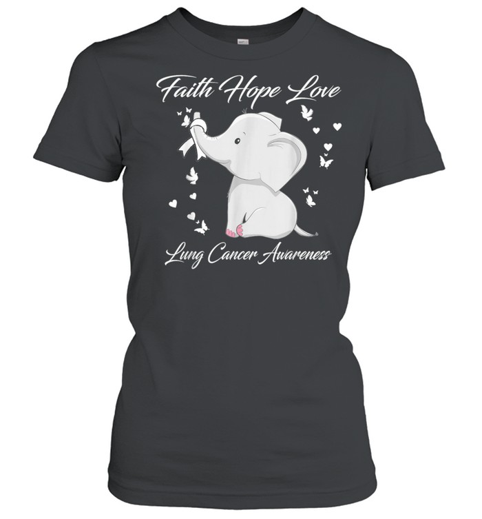 Elephant Faith Hope Love Lung Cancer Awareness shirt Classic Women's T-shirt