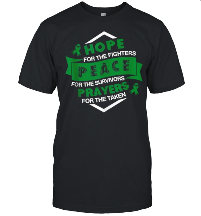 hope For The Fighters Peace For The Survivors Prayers For The taken Biliary Atresia Awareness Supporter Ribbon T-Shirt