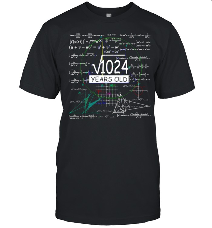 Square Root Of 1024 32nd Years Old Birthday Math T-Shirt