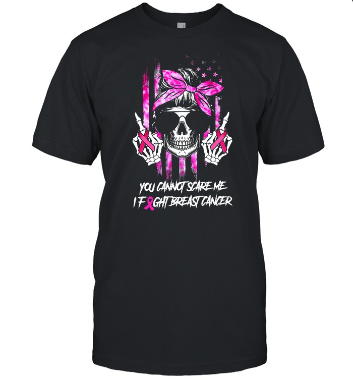 Skull you cant scare me fight Breast Cancer shirt Classic Men's T-shirt