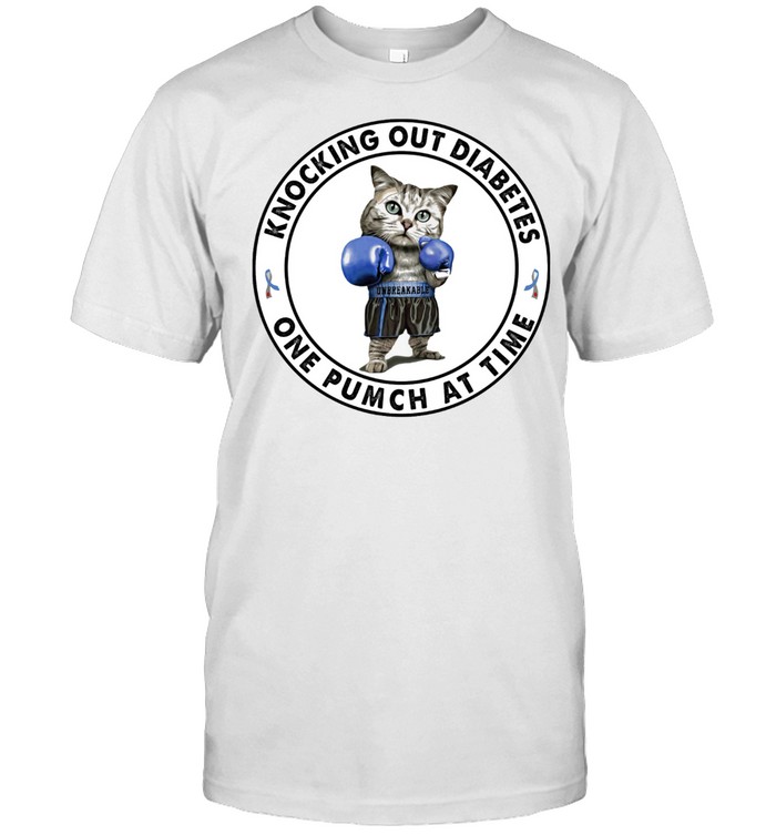 Cat knocking out diabetes one punch at time shirt