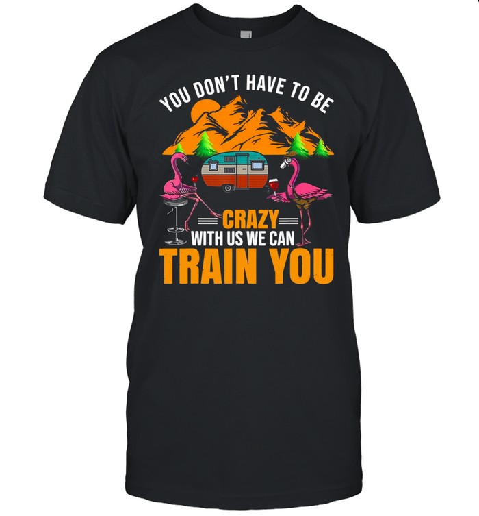 Flamingo You Don’t Have To Be Crazy With Us We Can Train You Camping T-shirt
