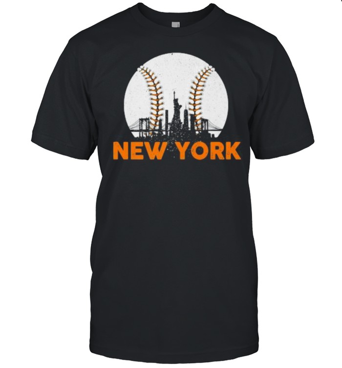 New York Skyline Baseball Lover Vintage Premium T-Shirt