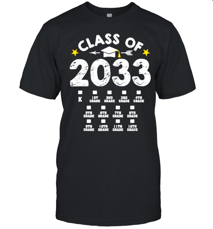Class of 2033 Grow With Me Checklist Graduation T- Classic Men's T-shirt
