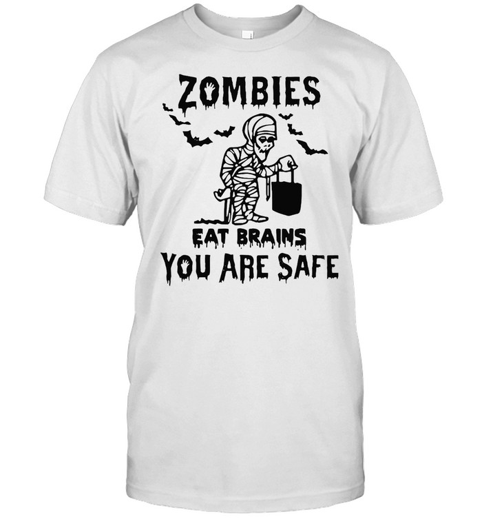 Zombies Eat Brains You Are Safe Halloween Mummy T-shirt Classic Men's T-shirt