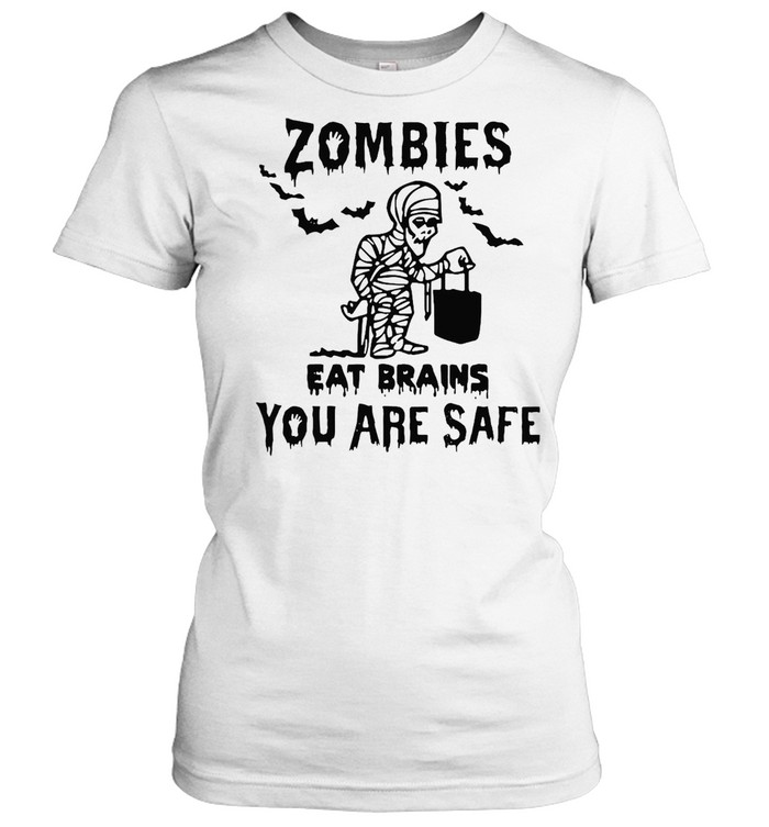 Zombies Eat Brains You Are Safe Halloween Mummy T-shirt Classic Women's T-shirt