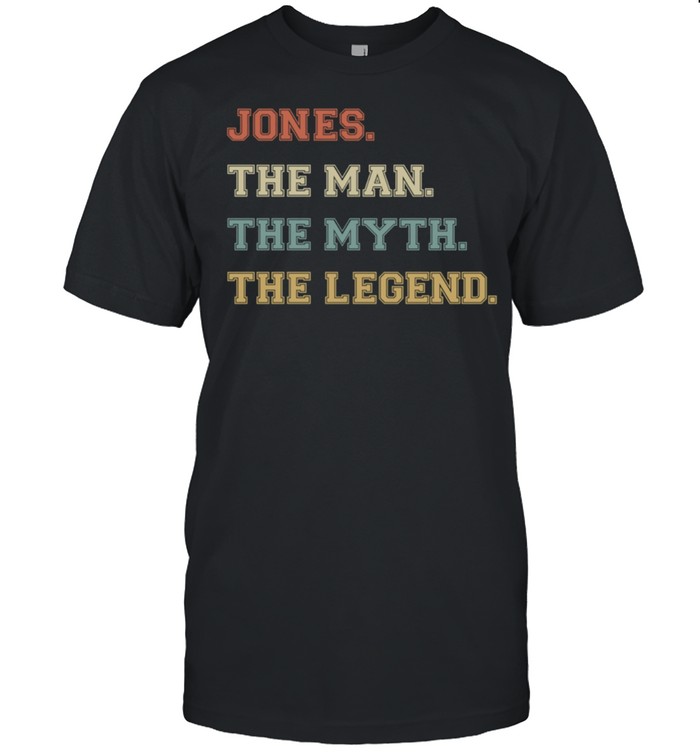 Jones Man Myth Legend Varsity Personalized Name shirt Classic Men's T-shirt