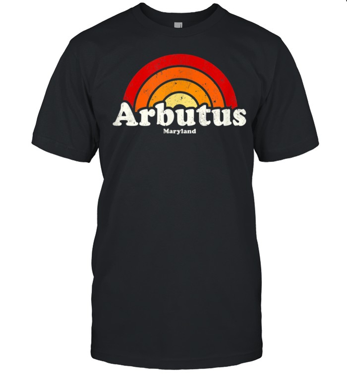 Arbutus Maryland MD Vintage 70s Retro Rainbow Design shirt Classic Men's T-shirt