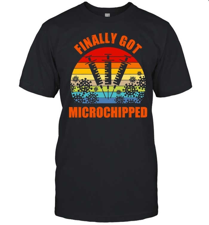 Thanks Science Vaccine Finally Got Microchipped Vintage Retro T-shirt Classic Men's T-shirt