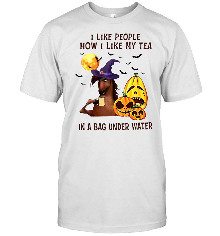 Witch Horse I Like People How I Like My Tea In A Bag Underwater Halloween T-shirt Classic Men's T-shirt