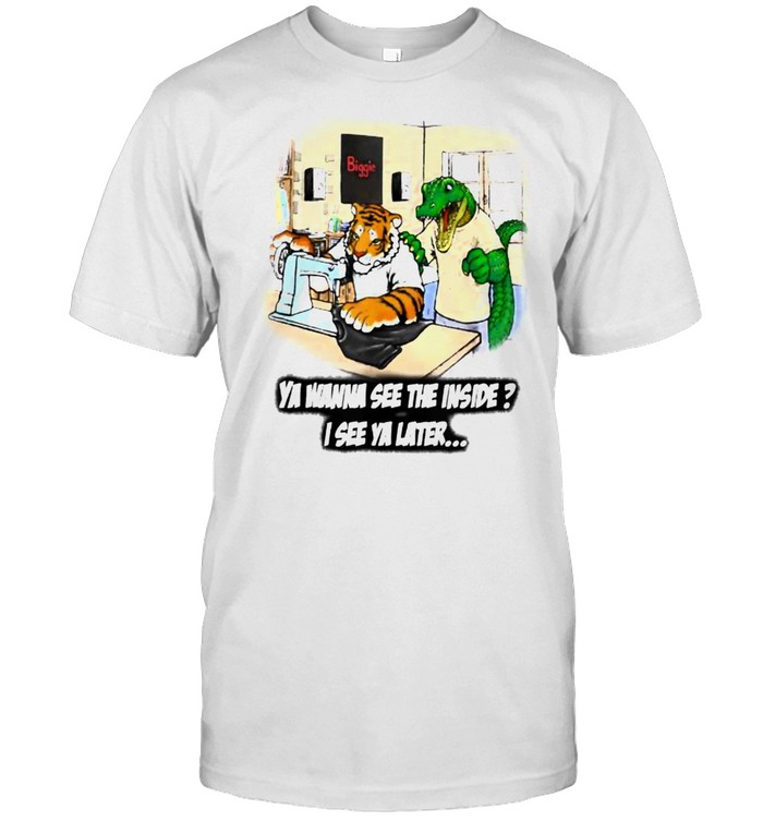 Ya Wanna See The Inside Sewing Tiger and Alligator T- Classic Men's T-shirt