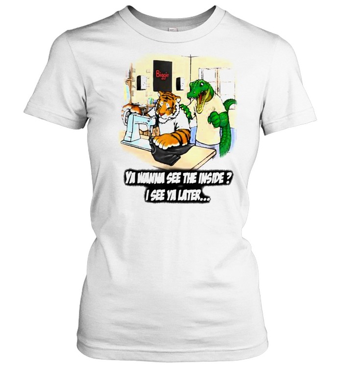 Ya Wanna See The Inside Sewing Tiger and Alligator T- Classic Women's T-shirt