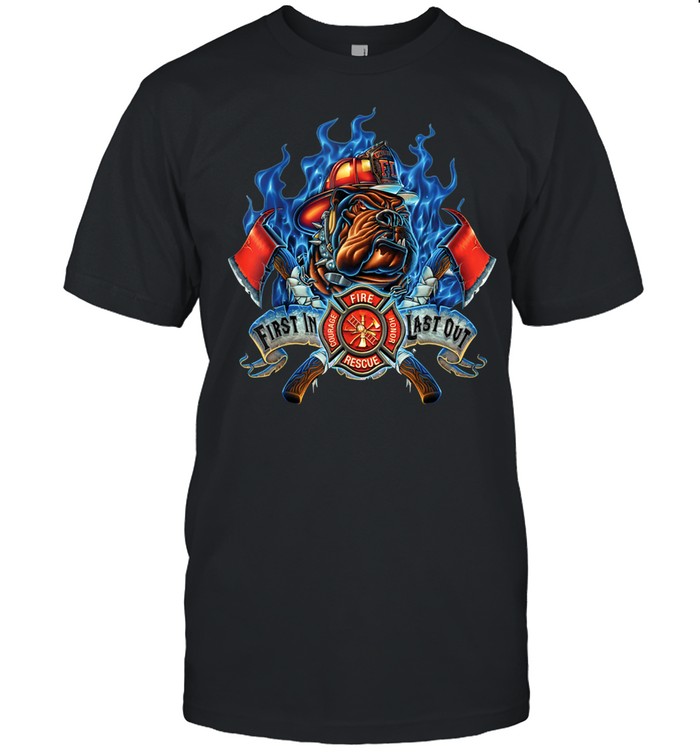 First in Courage Last out Honor Firefighter Dog shirt Classic Men's T-shirt