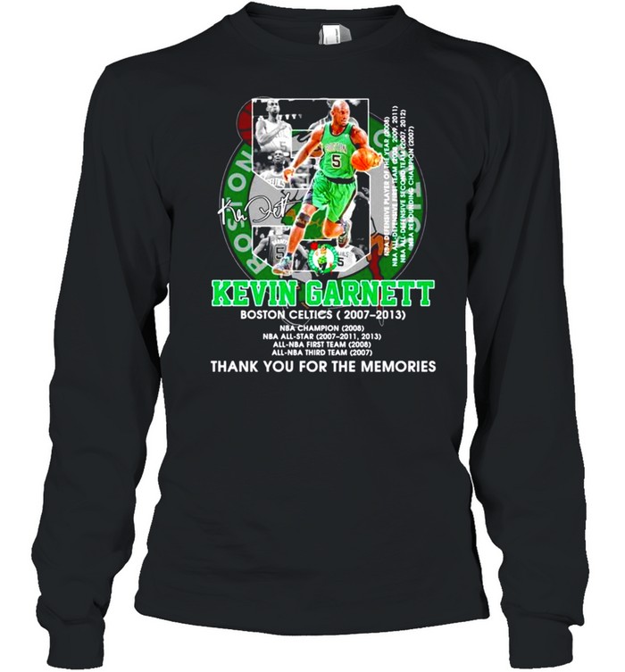 Kevin Garnett Boston Celtics 2007-2021 signature t-shirt Long Sleeved T-shirt