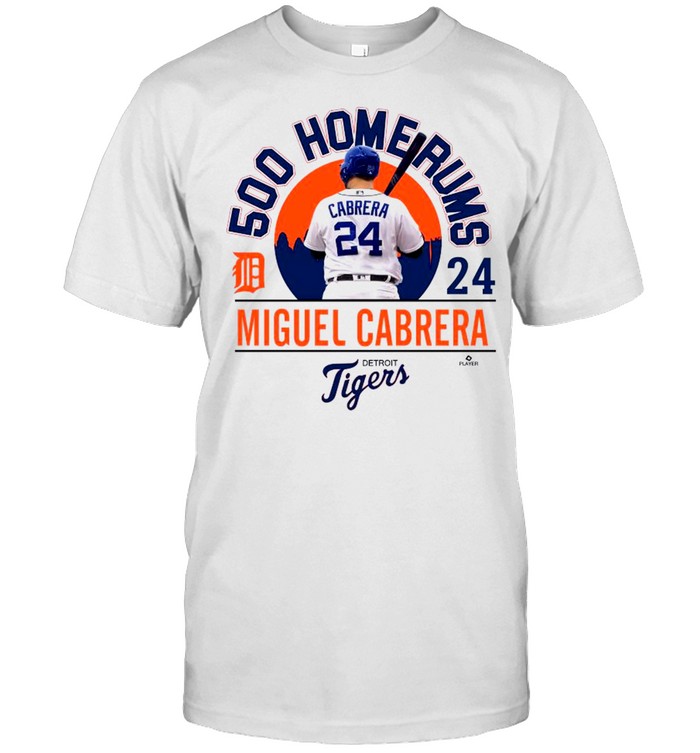 Detroit Tiger 24 Miguel Cabrera MLB Home Run shirt Classic Men's T-shirt