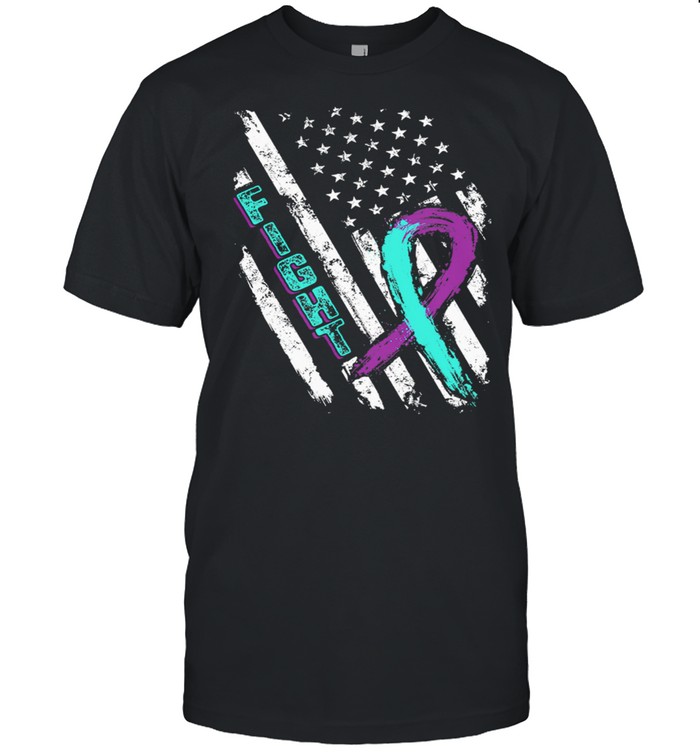Fight Breast Cancer Awareness American Flag shirt